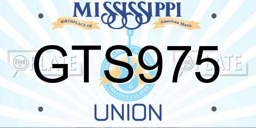 GTS975 Mississippi License Plate