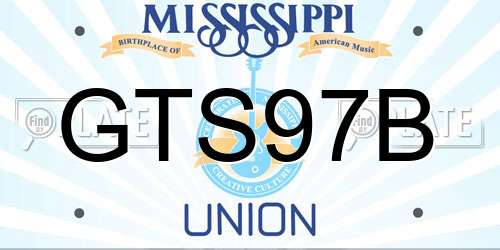 GTS97B Mississippi License Plate