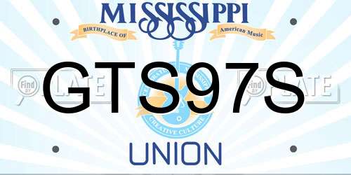 GTS97S Mississippi License Plate