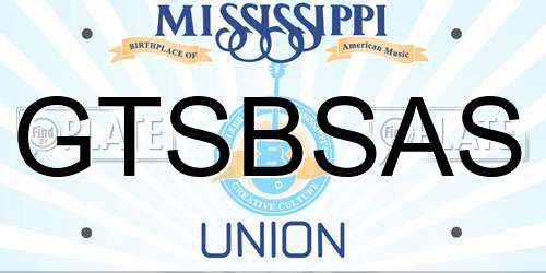GTSBSAS Mississippi License Plate