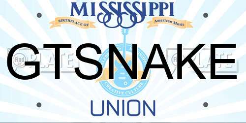 GTSNAKE Mississippi License Plate