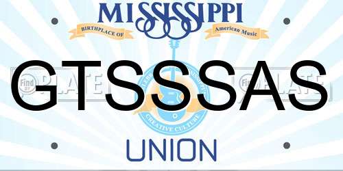 GTSSSAS Mississippi License Plate
