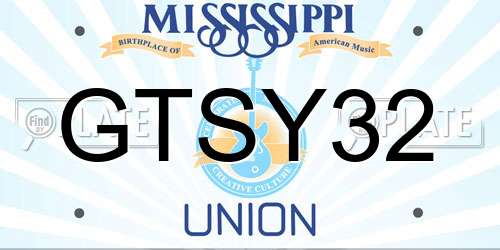 GTSY32 Mississippi License Plate