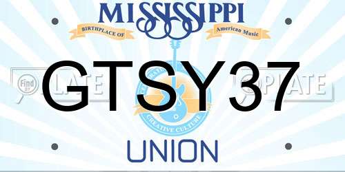 GTSY37 Mississippi License Plate