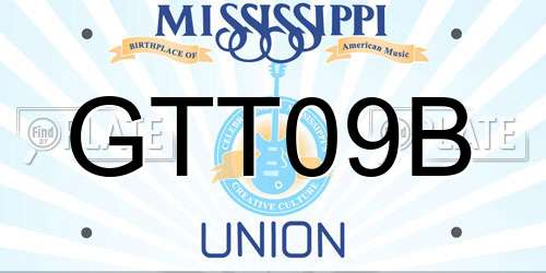 GTT09B Mississippi License Plate
