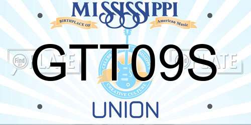 GTT09S Mississippi License Plate