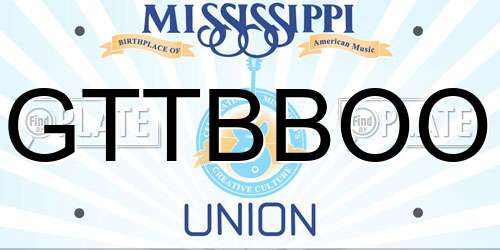 GTTBBOO Mississippi License Plate