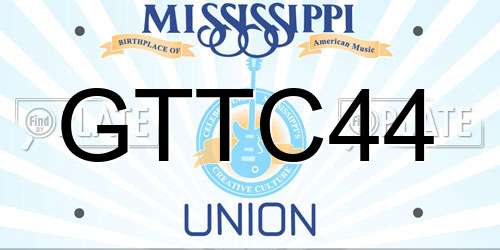 GTTC44 Mississippi License Plate