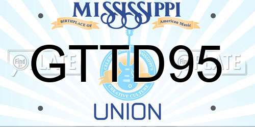 GTTD95 Mississippi License Plate