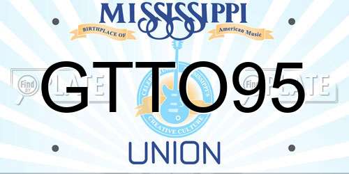 GTTO95 Mississippi License Plate