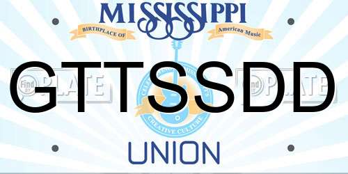 GTTSSDD Mississippi License Plate