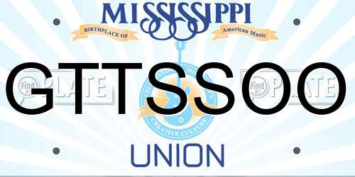 GTTSSOO Mississippi License Plate