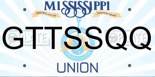 GTTSSQQ Mississippi License Plate
