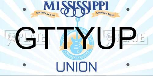 GTTYUP Mississippi License Plate