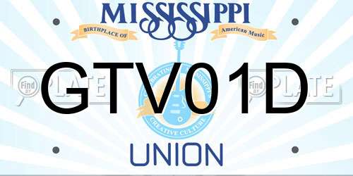 GTV01D Mississippi License Plate