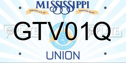 GTV01Q Mississippi License Plate
