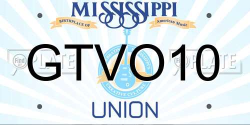 GTVO10 Mississippi License Plate