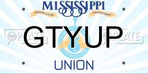 GTYUP Mississippi License Plate