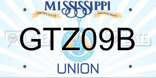GTZ09B Mississippi License Plate
