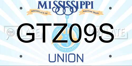 GTZ09S Mississippi License Plate