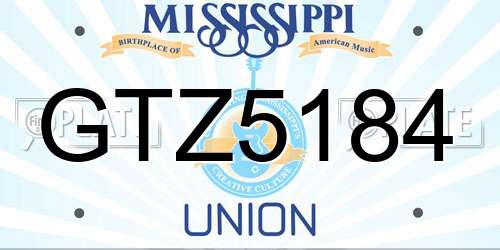 GTZ5184 Mississippi License Plate