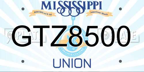 GTZ8500 Mississippi License Plate