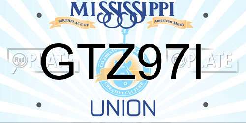 GTZ97I Mississippi License Plate