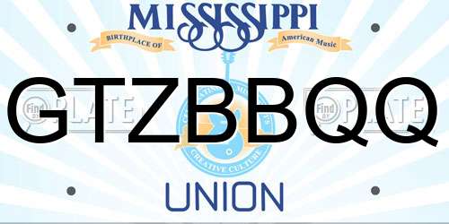 GTZBBQQ Mississippi License Plate