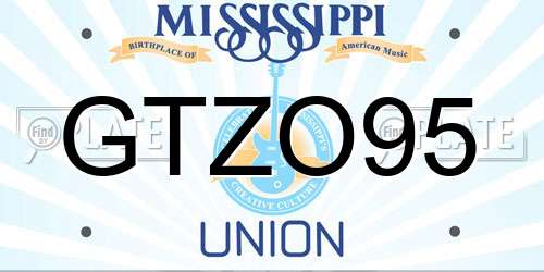 GTZO95 Mississippi License Plate