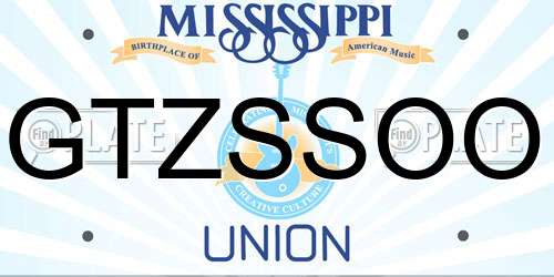 GTZSSOO Mississippi License Plate