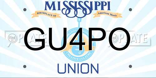 GU4PO Mississippi License Plate