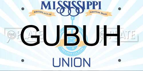 GUBUH Mississippi License Plate