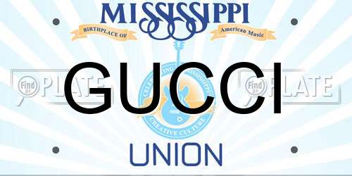 GUCCI Mississippi License Plate
