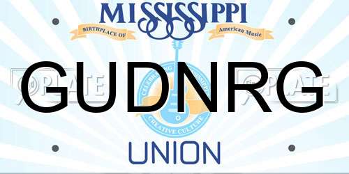 GUDNRG Mississippi License Plate