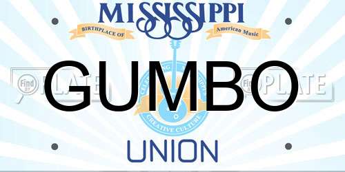 GUMBO Mississippi License Plate
