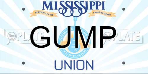 GUMP Mississippi License Plate