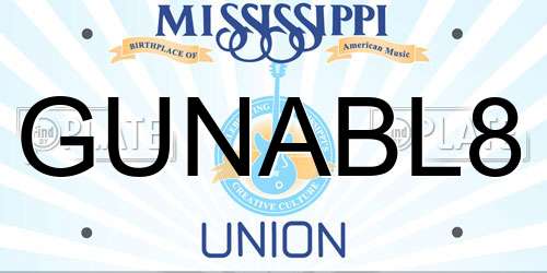 GUNABL8 Mississippi License Plate