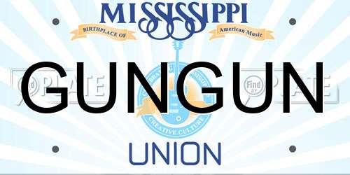 GUNGUN Mississippi License Plate