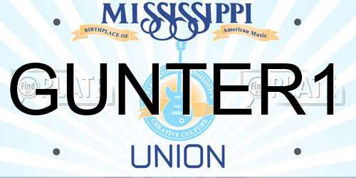 GUNTER1 Mississippi License Plate