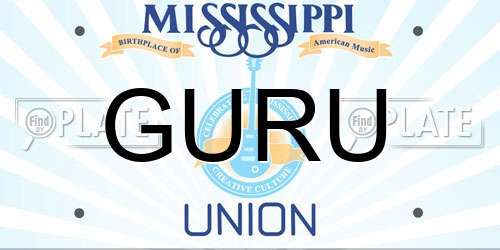 GURU Mississippi License Plate