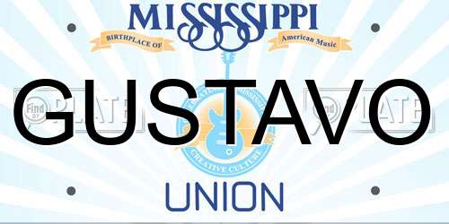 GUSTAVO Mississippi License Plate
