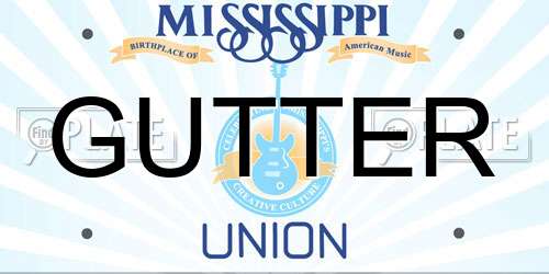 GUTTER Mississippi License Plate