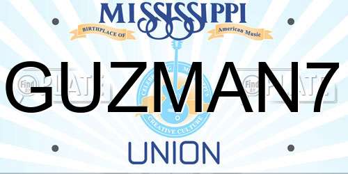 GUZMAN7 Mississippi License Plate