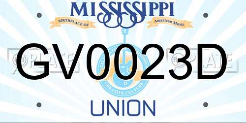 GV0023D Mississippi License Plate