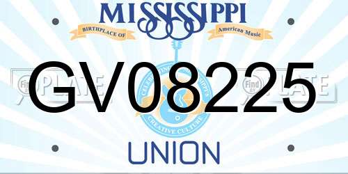 GV08225 Mississippi License Plate