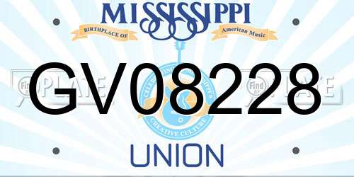 GV08228 Mississippi License Plate