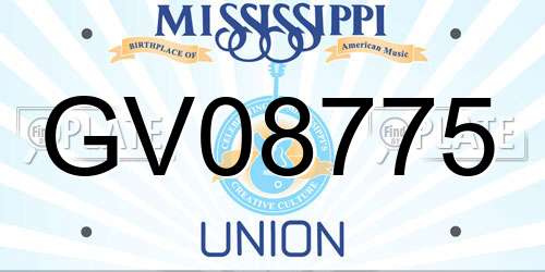 GV08775 Mississippi License Plate