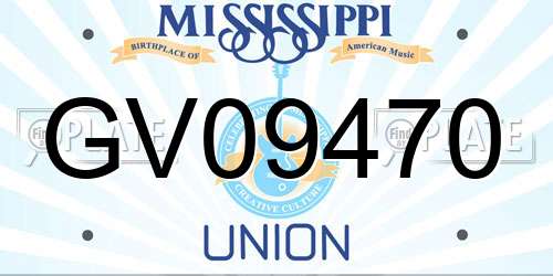 GV09470 Mississippi License Plate