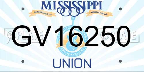 GV16250 Mississippi License Plate
