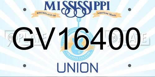 GV16400 Mississippi License Plate